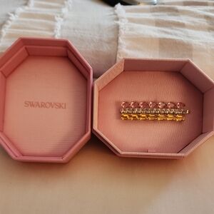 Swarovski Pink and Gold Crystal Hair Clip
